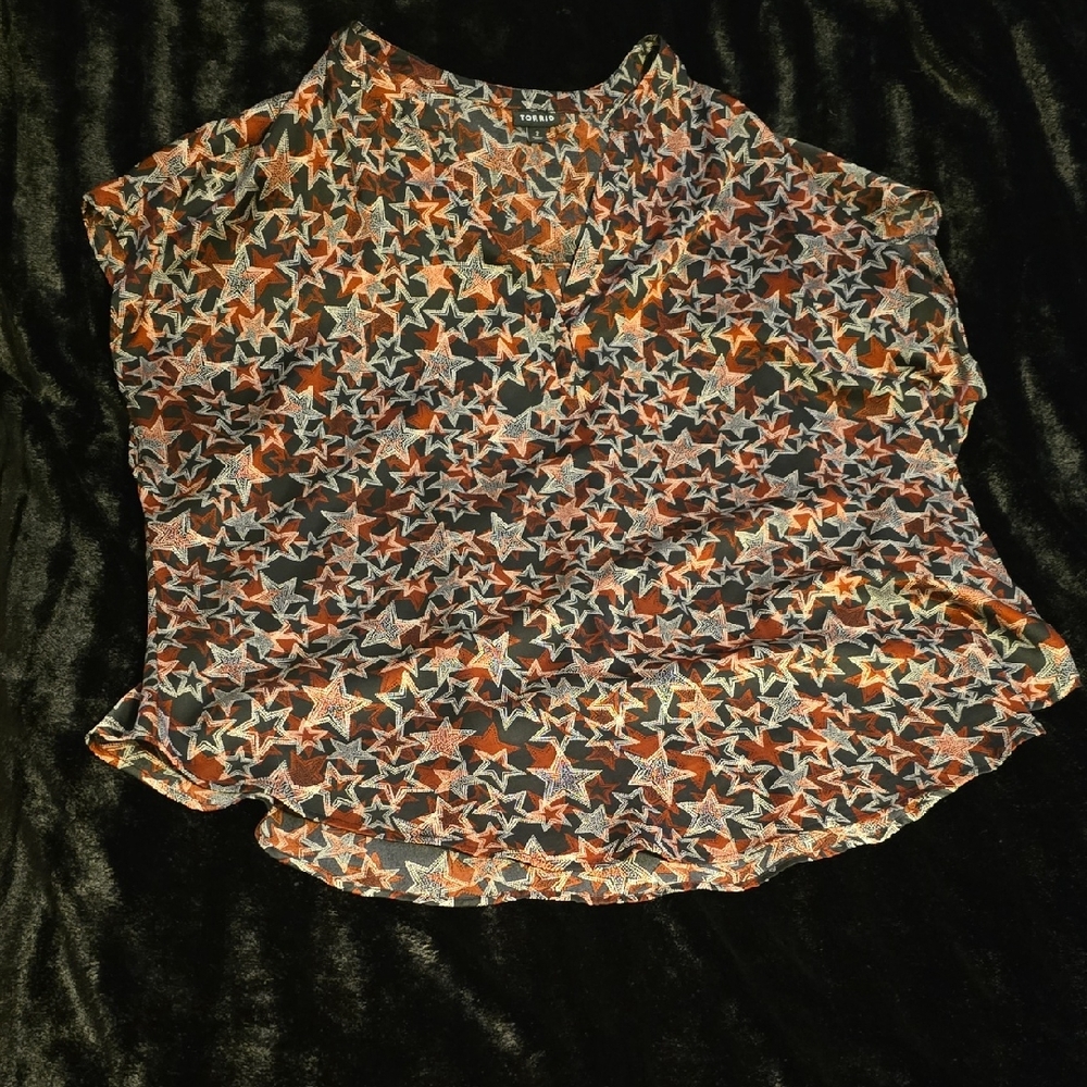 Torrid Multicolor Star Print Blouse
